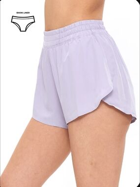Flirty Flow Lavender Women's Active Shorts with Elastic Waist